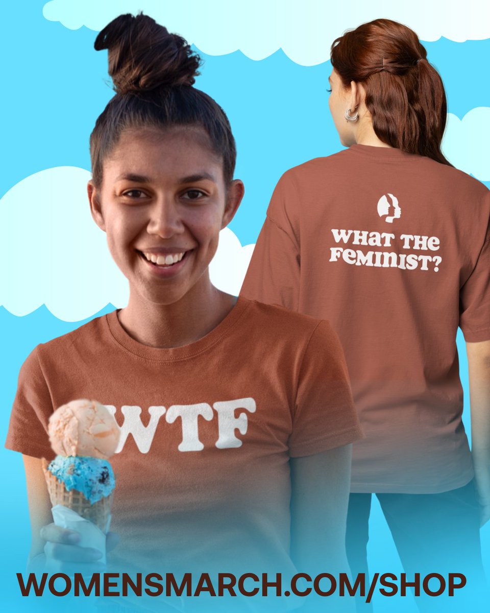 womensmarch's tweet image. Say it louder (and wear it prouder): What. The. Feminist. 💙
Shop the new Women’s March tee and wear your values wherever you go. Because feminism never goes out of style.
🛍️ Grab yours now → bonfire.com/wtf-77/
#WomensMarch #WhatTheFeminist #FeministFashion #ShopFeminist