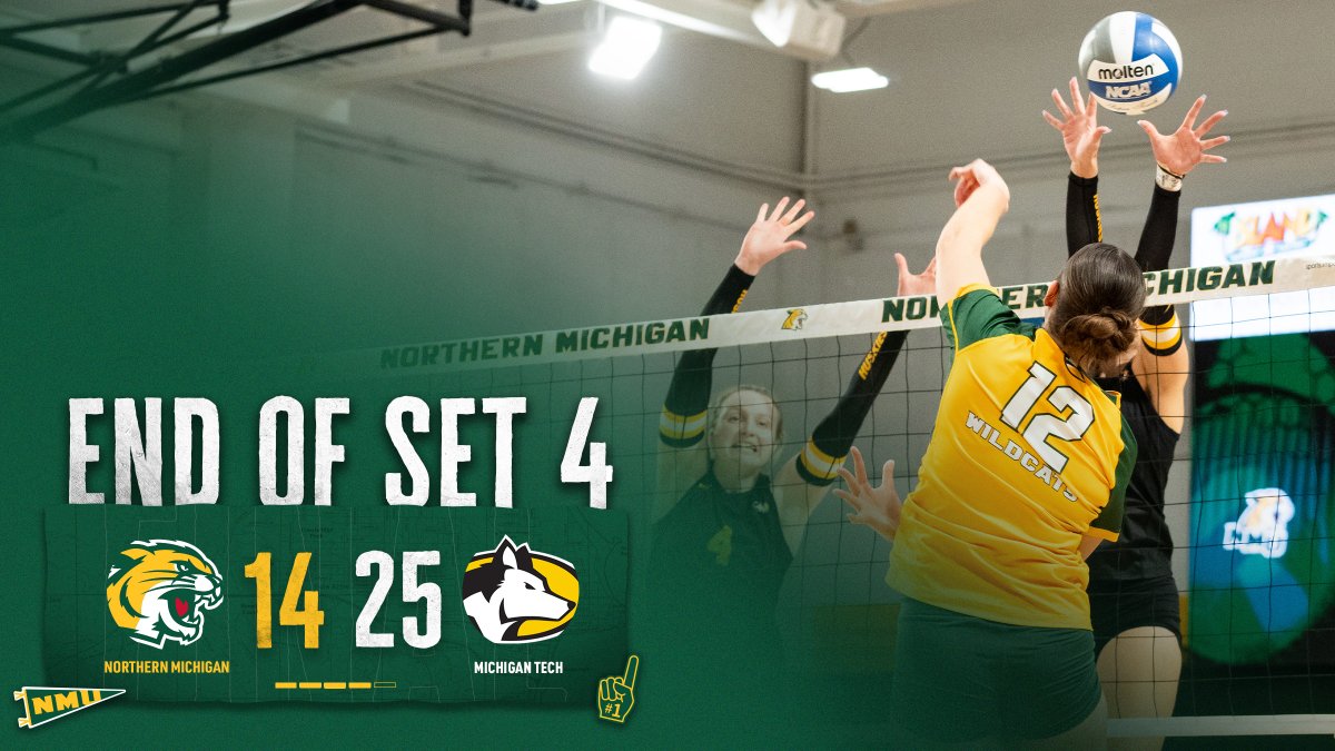 NMU_Volleyball's tweet photo. We are going to 5 for the 3rd match in a row!
Set 4 ended with 12 kills.
#NMUVB #PointCats https://t.co/SRALzrahnN