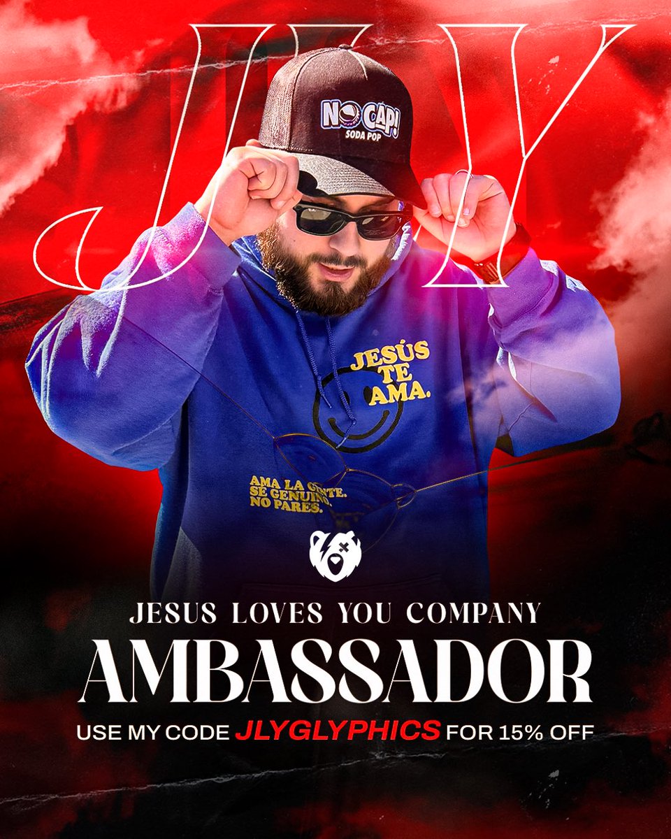 I’m very excited to announce that I am now a Brand Ambassador for <a href="/jesuslovesyouco/">jesuslovesyoucompany</a> ! A company that I’ve wanted to work with since last year. Being able to share the word of the lord through clothing &amp; my daily life means so much to me. 

You can now use code JLYGLYPHICS for 15%