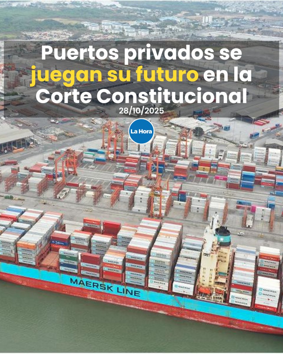 La Corte Constitucional admitió una demanda ⚖ que pide cambiar el modelo portuario vigente, lo que pone en riesgo a los puertos privados que manejan la mitad del comercio exterior de Ecuador 🚢. Te explicamos 👉 lhra.ec/Rp9J9aA