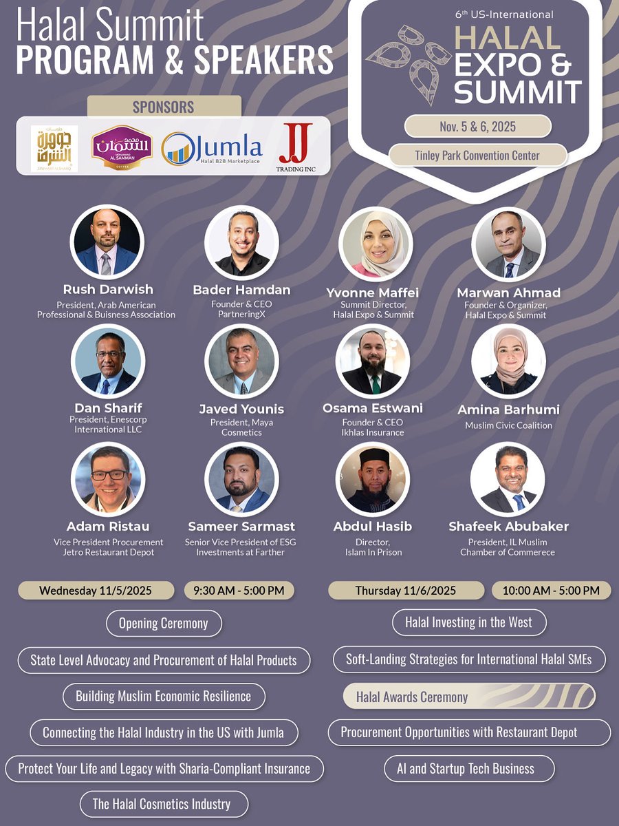 Muslim Civic Coalition (@mciviccoalition) on Twitter photo The Muslim Civic Coalition will be speaking at the 2025 Halal Expo & Summit, taking place November 5–6 at the Tinley Park Convention Center.
Join the Halal Expo and an incredible lineup of industry leaders, innovators, and halal experts!
Register here halalexpousa.com/register The Muslim Civic Coalition will be speaking at the 2025 Halal Expo & Summit, taking place November 5–6 at the Tinley Park Convention Center.
Join the Halal Expo and an incredible lineup of industry leaders, innovators, and halal experts!
Register here halalexpousa.com/register