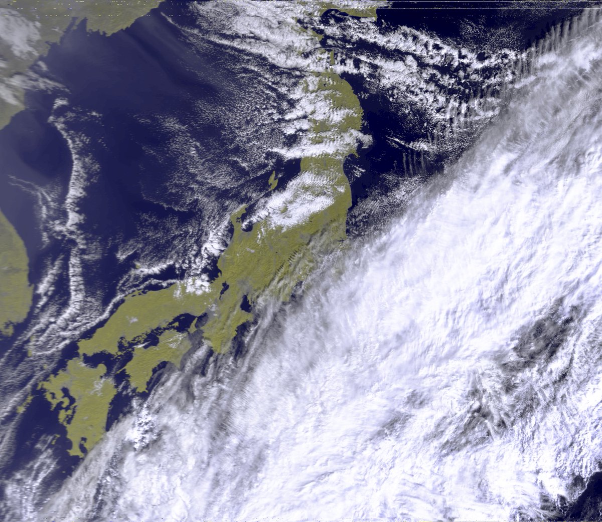 jr3rdh's tweet image. おはようございます。
09:15頃通過の欧州宇宙機関の気象衛星Metop-C
からの受信画像です。
ご安全に、良い一日を・・・。
Metop-C HRPT 1701.3MHz 40E #SatDump