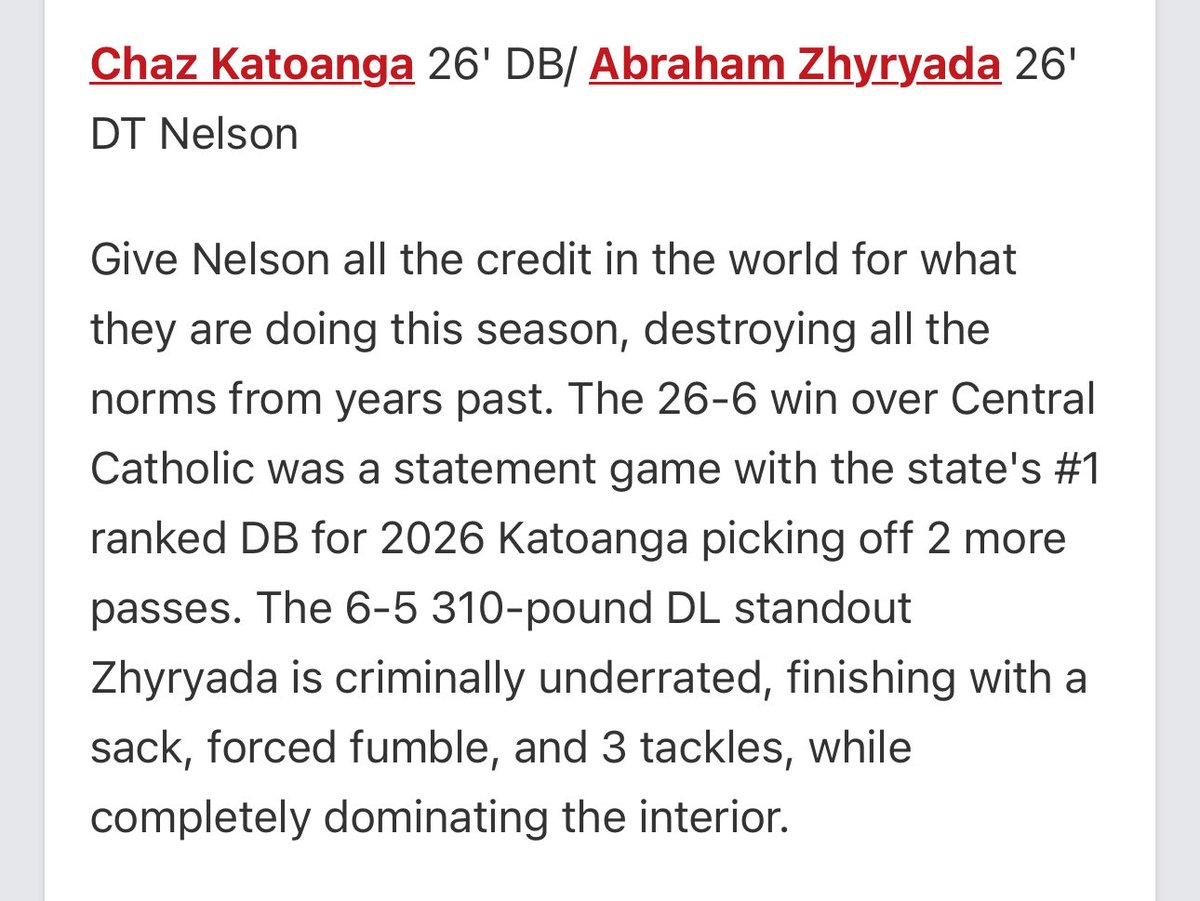 ‼️Big things happening this year ‼️

thank you <a href="/JordanJ_/">Jordan Johnson</a> for the write up
<a href="/ChazKatoanga/">Chaz Katoanga (3⭐️DB)</a> <a href="/nelsonHawksFB/">Nelson Hawks Football</a> <a href="/B12PFootball/">Big12Performance</a> <a href="/WellsCaleb51/">DBD_Stretch</a> <a href="/AndrewNemec/">Andrew Nemec</a> <a href="/PrepRedzone/">Prep Redzone 🏈</a> <a href="/BrandonHuffman/">Brandon Huffman</a> #AG2G