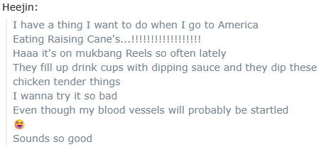 litell_johnn's tweet photo. Chat highlights: Heejin yearns for the Raising Cane's finger combo (251029)

Text links:
https://t.co/x47QXgpoVK https://t.co/FEFkIxAQ1E