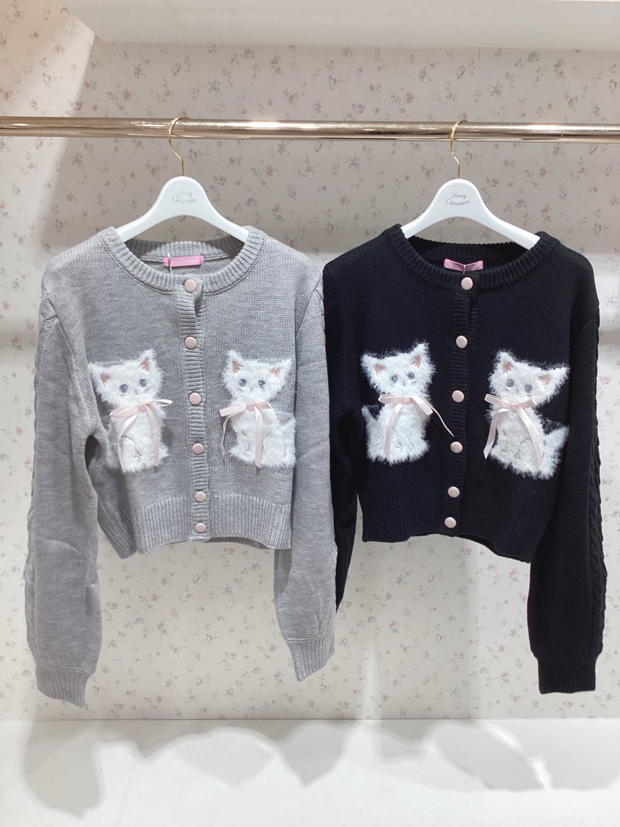 Honey Cinnamon♡ twins catsジャガードニットカーディガン - メルカリ