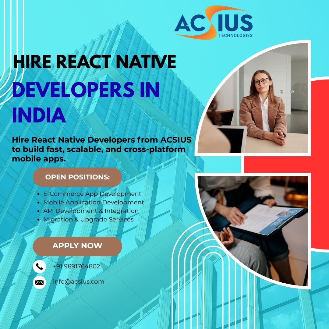 Build dynamic, high-performance apps with ACSIUS, your trusted React Development Company in India! 💻✨

info@acsius.com
+91 9891764802
Visit Now:- tinyurl.com/4eyvjyn7

#ACSIUS #FestiveOffer #ReactDevelopmentCompanyIndia #ReactJSDevelopment #WebDevelopment