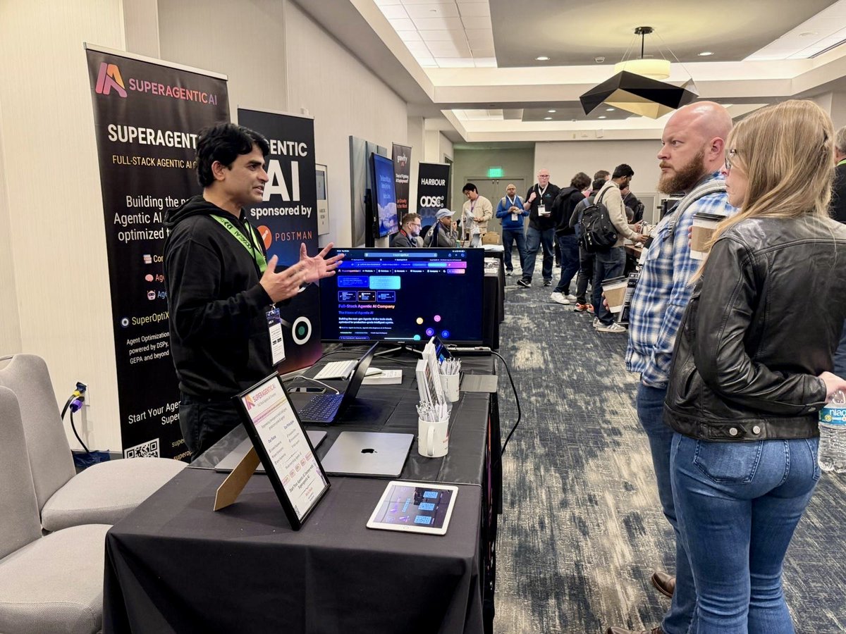 Shashikant86's tweet image. 💥 🌉 What an incredible first day at ODSC AI West in San Francisco! @_odsc 

Day one of exhibiting @SuperagenticAI  has been incredible. Met brilliant minds, had inspiring conversations, and was genuinely blown away by the growing excitement around Agent Optimization 

💡 The…