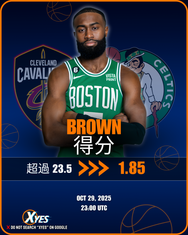 XYesofficialZH's tweet photo. 🔥 球員投注推薦！

Jaylen Brown 對上騎士得分超過 23.5 分 

#NBA #智慧投注 https://t.co/0Bhp38H2CN