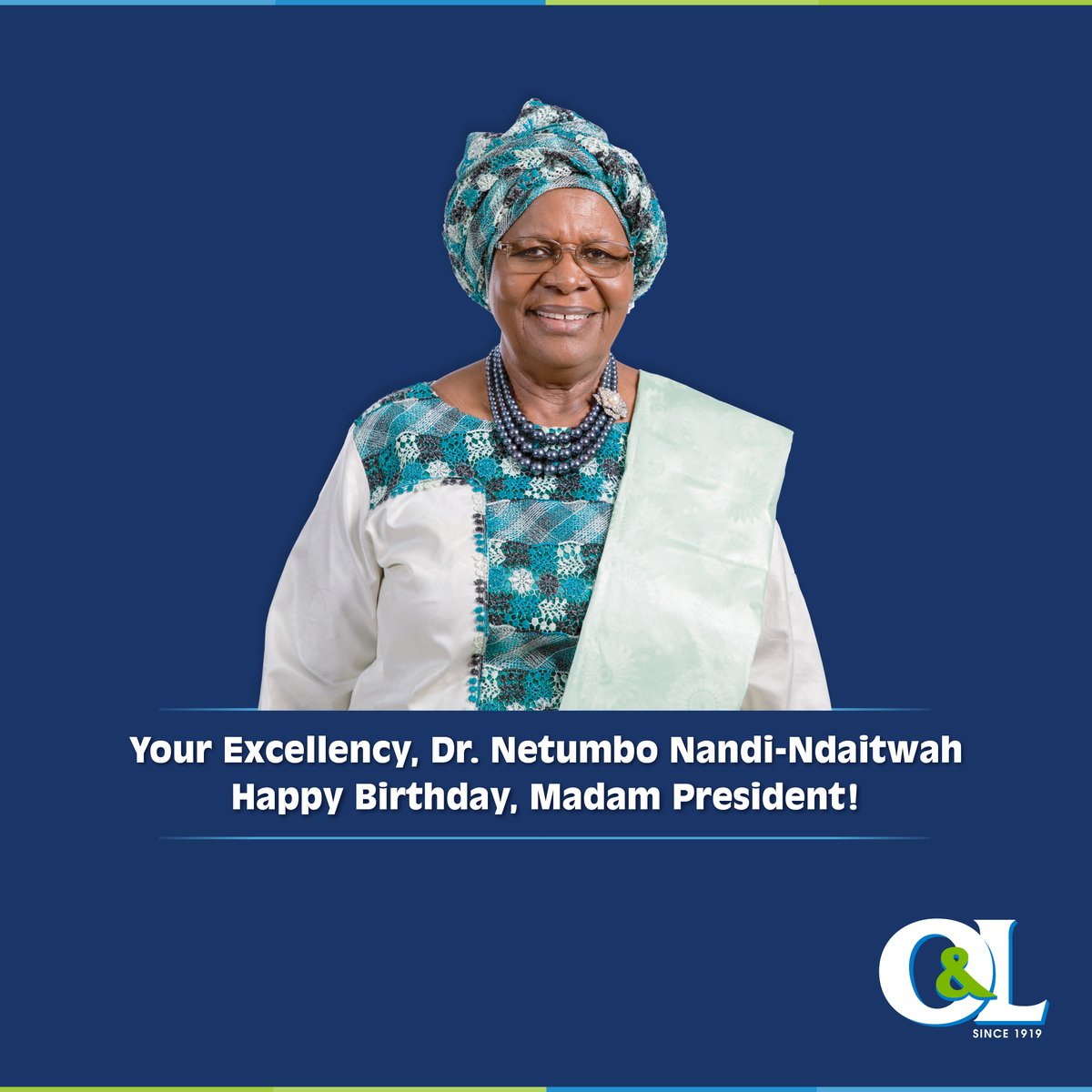 Happy Birthday, Madam President!

On this special day, Ohlthaver &amp; List joins the nation in celebrating Her Excellency, Dr. Netumbo Nandi-Ndaitwah's birthday.

#OLGroup