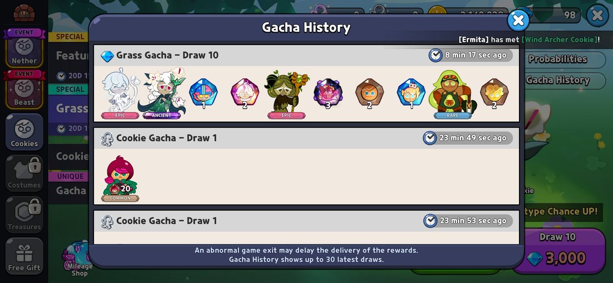 I recently got into Cookie Run and it is with a shit earing grin that I inform you I pulled two ancients on my second day...