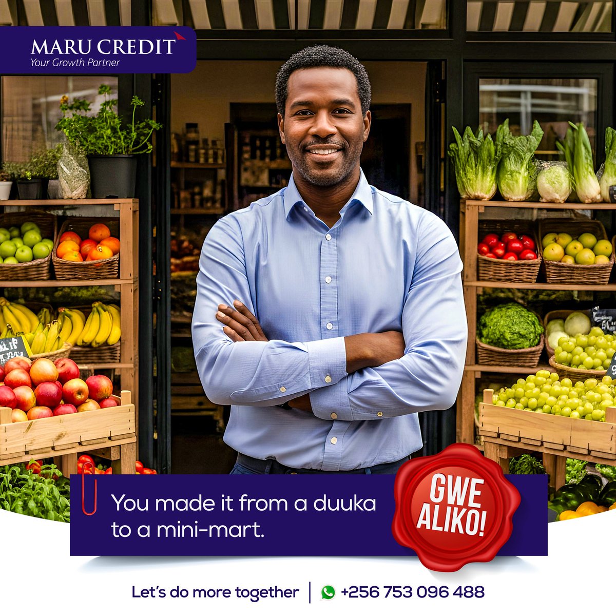 From serving your very first customer to running a thriving business, your dedication made it happen.

#GweAliko #MARUCREDIT #YouDeserveTheCredit