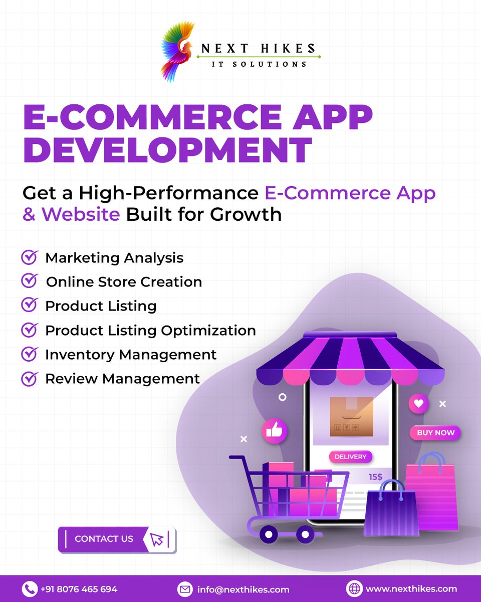 Nexthikes's tweet image. 🚀 Take Your Business Online with a Powerful E-Commerce App!
At Next Hikes IT Solutions, we build high-performance E-Commerce Apps &amp;amp; Websites that help your brand grow faster and smarter. 💻📈
#EcommerceDevelopment #EcommerceApp #AppDevelopment #NextHikes #OnlineStore
