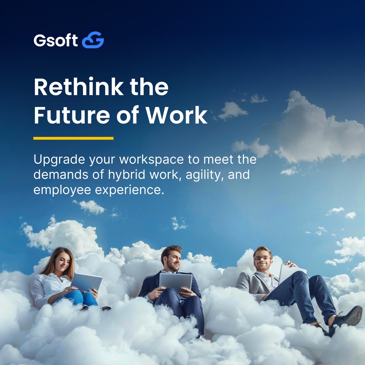GsoftCloud's tweet image. The workplace isn’t just a place - it’s an experience. 
Empower your teams with a modern, agile, and connected workspace designed for the era of hybrid work.

#workspacemodernization #hybridwork #futureofwork #employeeexperience #smartworkplace #workplaceinnovation