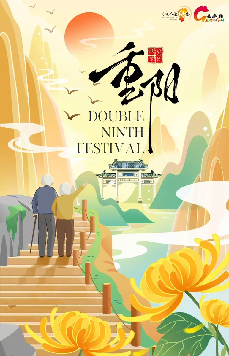 Jiangxi Culture: Chongyang Festival, also known as the Double Ninth Festival, falls on the ninth day of the ninth lunar month on the Chinese lunar calendar, and is a traditional Chinese festival honoring elders and ancestors. 
On this day, people climb mountains, enjoy