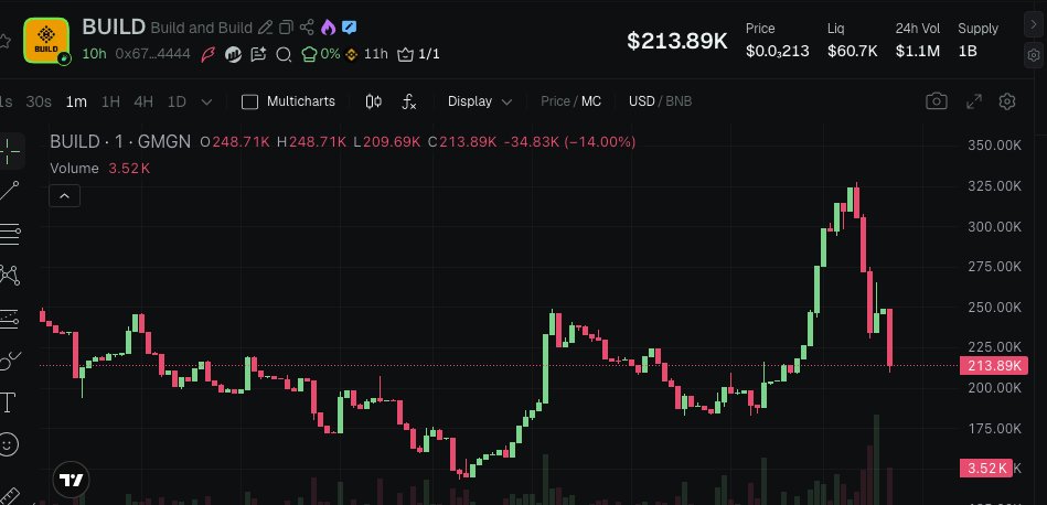 Adding $BUILD to my bag!

Both BNB Chain and CZ have been saying “Build and Build” countless times. It’s time to start building in this rekt market!

CA: 0x6702EE07fB2FCaD8ba887223735d10eF93C94444

gmgn.ai/bsc/token/Ekzr…