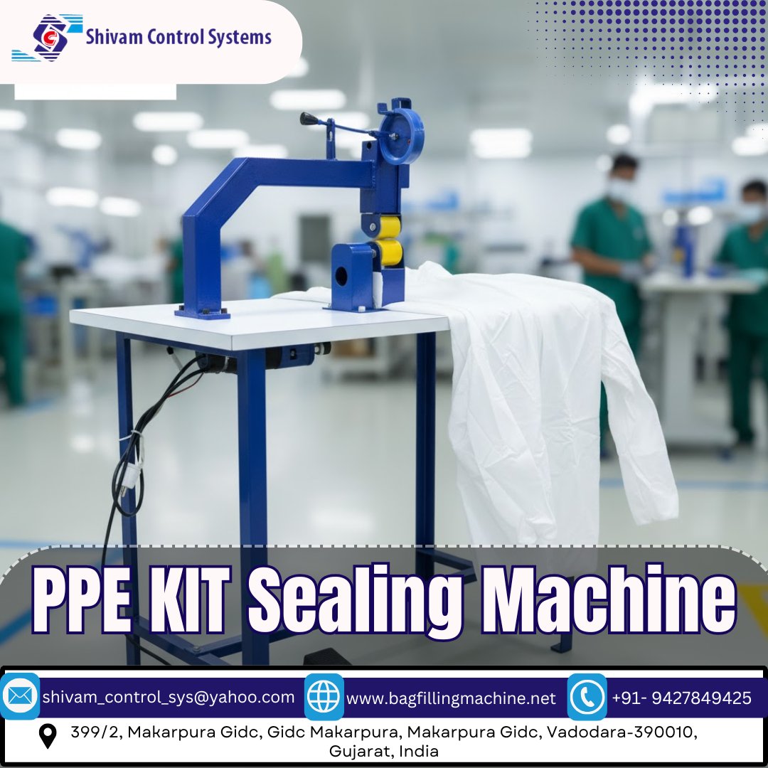 Shivam_control's tweet image. 🔹 Ensure safety with precision!
The PPE Kit Sealing Machine by Shivam Control Systems delivers airtight sealing for PPE gowns &amp;amp; coveralls — reliable, durable &amp;amp; easy to use.
🌐 bagfillingmachine.net
📞 +91-9427849425
#PPEKit #SealingMachine #PPE #Automation #IndustrialMachinery