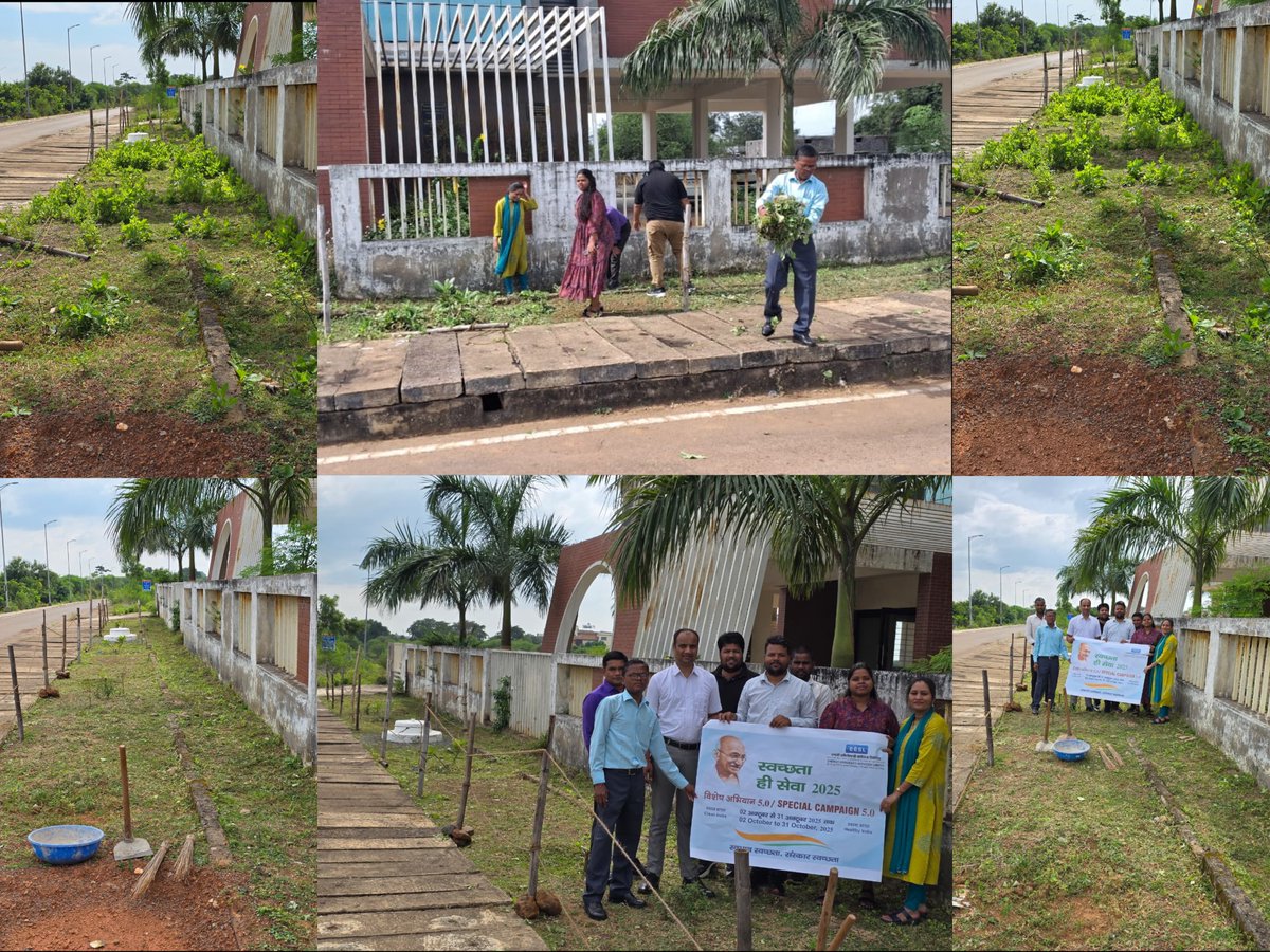 EESL_India's tweet image. A cleanliness drive was carried out at the EESL Chhattisgarh State Office, covering outer area, parking lot, and entrance zone. They cleaned, cleared weeds, and set up barricades, taking another step toward a cleaner, more organized workspace.
#Swachhotsav #SwachhataHiSeva