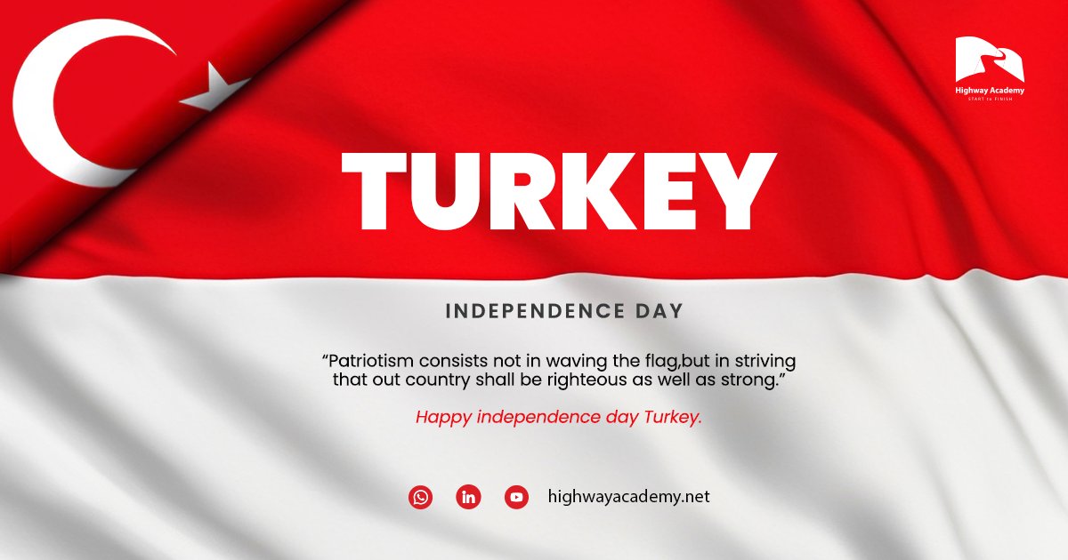 HwyAcademy's tweet photo. Happy Republic Day to our students from Turkey!
May the legacy of progress and determination inspire every engineer to build a better tomorrow.
"Sovereignty belongs unconditionally to the Nation." 
With pride and respect, 💪 https://t.co/edrahpMNMC