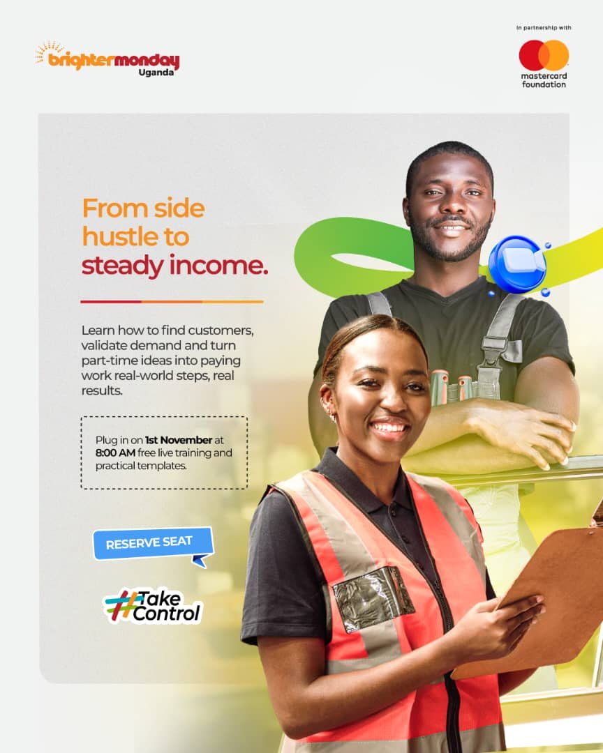 nbstv's tweet image. Turn your side hustle into something bigger. Join this Saturday at 8 PM for a free 2-hour session on finding customers, validating demand, and building income that lasts.
Register now: brightermonday.co.ug/learning/cours…

@BrighterMonUG

#TakeControl #BrighterMondayUG #NBSUpdates