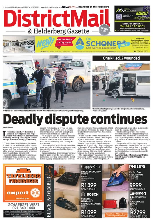 🗞Dit is Woensdag en 'n splinternuwe uitgawe van die Helderberg se gewildste gemeenskapskoerant, DistriksPos &amp; Helderberg Gazette is vandag beskikbaar!
Verkies jy om digitaal te lees? Laai die volledige uitgawe af by: districtmailhelderberg.co.za/e-editions/