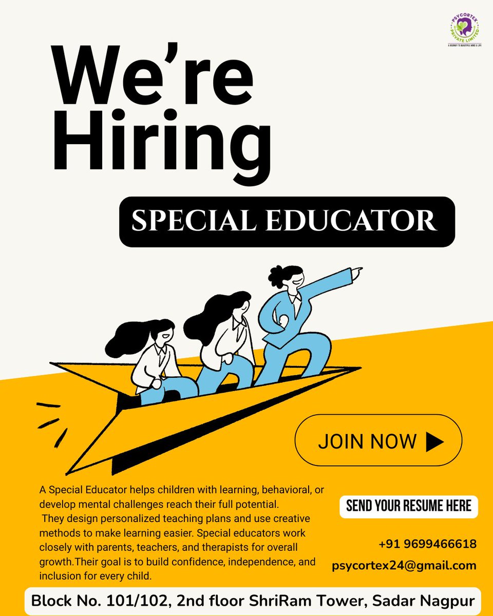 PPsycortex's tweet image. 🌟 Join Psycortex as a Special Educator! 🌟
Are you passionate about helping children with unique learning needs reach their full potential? 💫
📩 Apply now and make a real difference in young minds!
#Psycortex #SpecialEducator #InclusiveEducation #JoinOurTeam #SpecialEducator