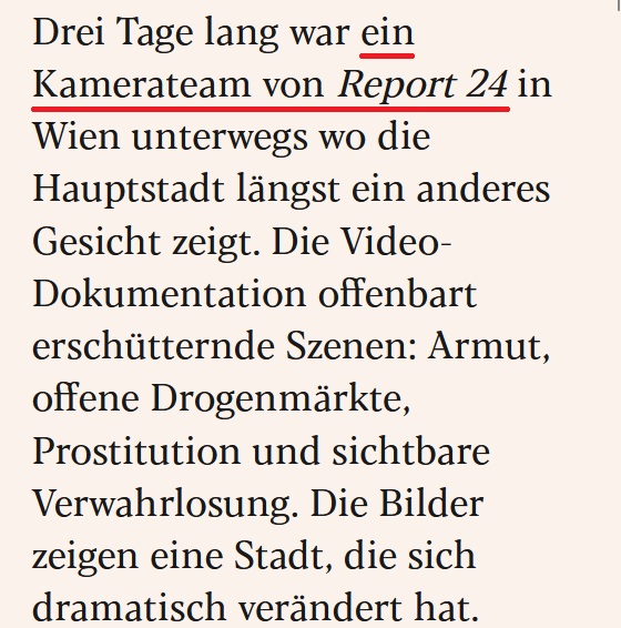 Der eXXpress schreibt, die „Dokumentation“ über Wien sei von Report24 gedreht worden.
Tatsächlich stammt das Video vom Youtube-Kanal „Europe’s Decline“ - der bereits im Account-Namen das russische Propaganda-Narrativ vom Niedergang der westlichen Gesellschaften transportiert.