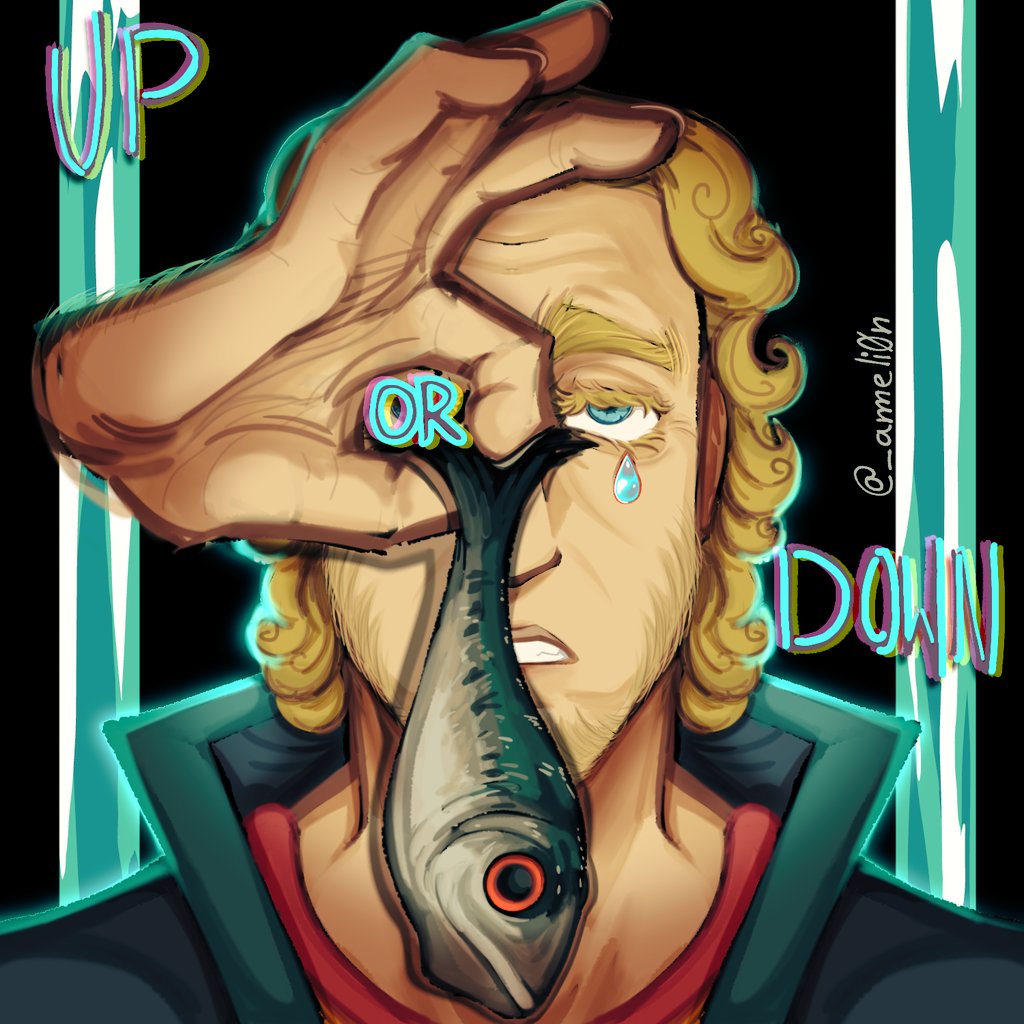 _ameli0n's tweet photo. @CurlyWeek Day 4: 
[Fish &amp; Mouthwash(? ]
.
.
#curlyweek #Mouthwashing https://t.co/7cdbhl9aaj