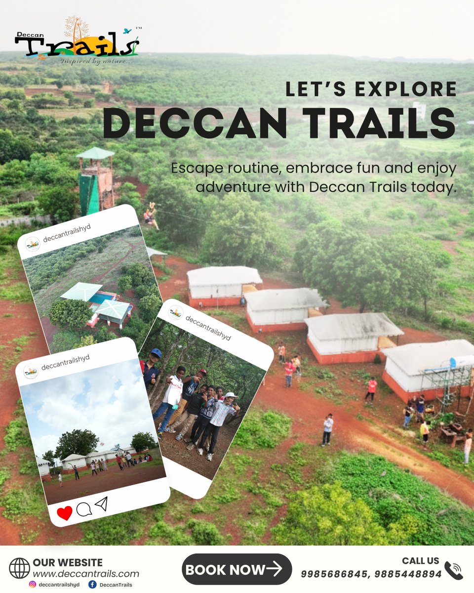 DeccanTrailsHyd's tweet image. 🌍Let’s explore Deccan Trails!

📞 Call or WhatsApp at 98854 48894 , 9985686845
🌐 Visit our website: deccantrails.com
📍 Location: Deccan Trails, Vikarabad

#DeccanTrails #LetsExplore #AdventureAwaits #NatureEscape #TrekAndTravel #CampingVibes #ExploreMore #WeekendGetaway
