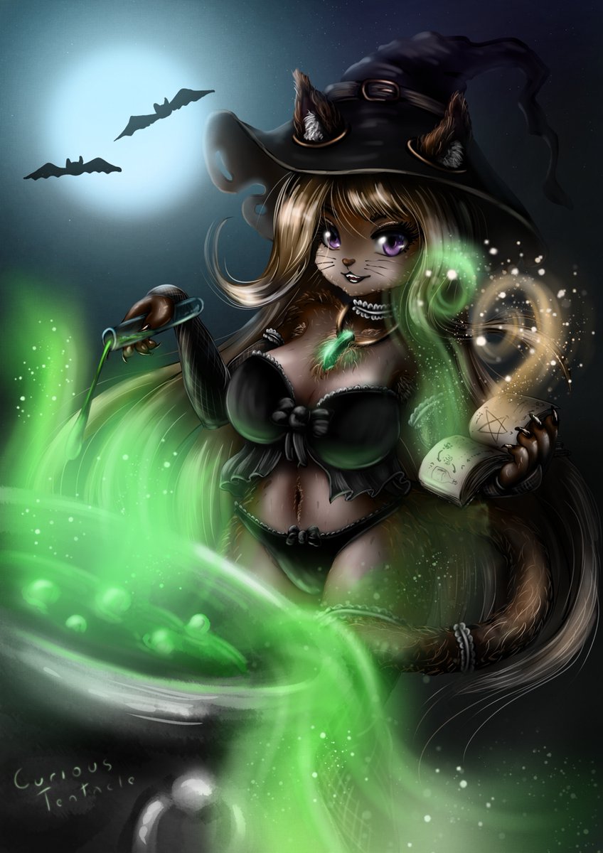 CursedTentacle's tweet photo. Cat Witch https://t.co/QdQ1o6D7Rt