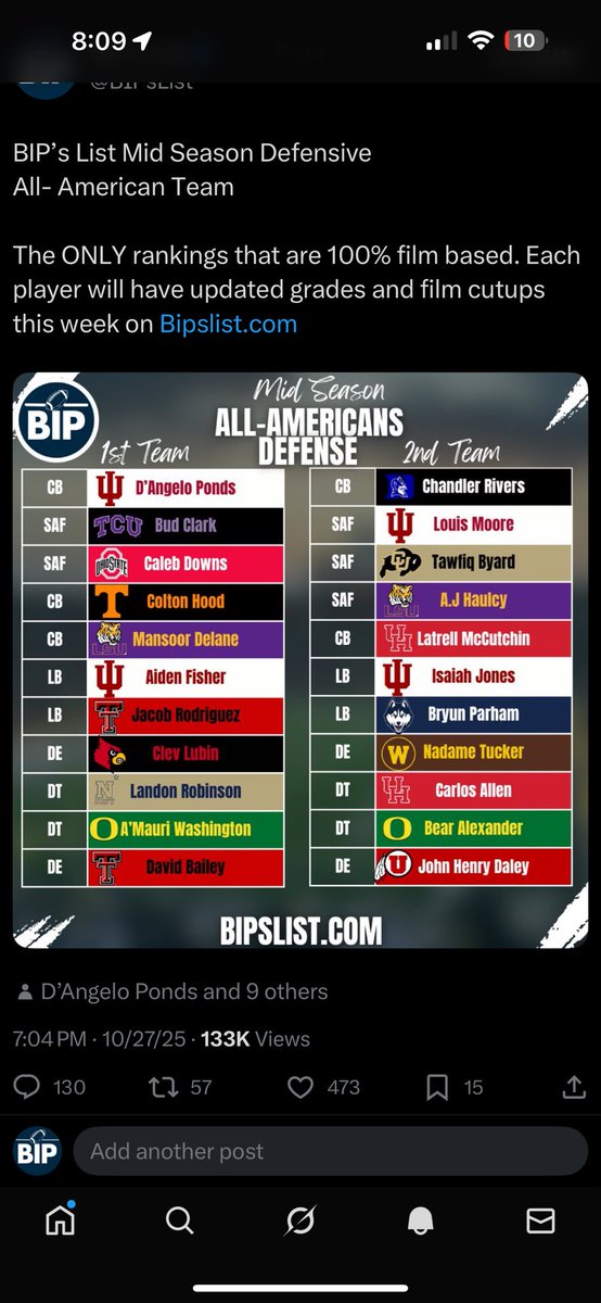 That’s why both made our Mid Season All American Team <a href="/BIPsList/">BIP’s List</a> . Best DT duo in CFB