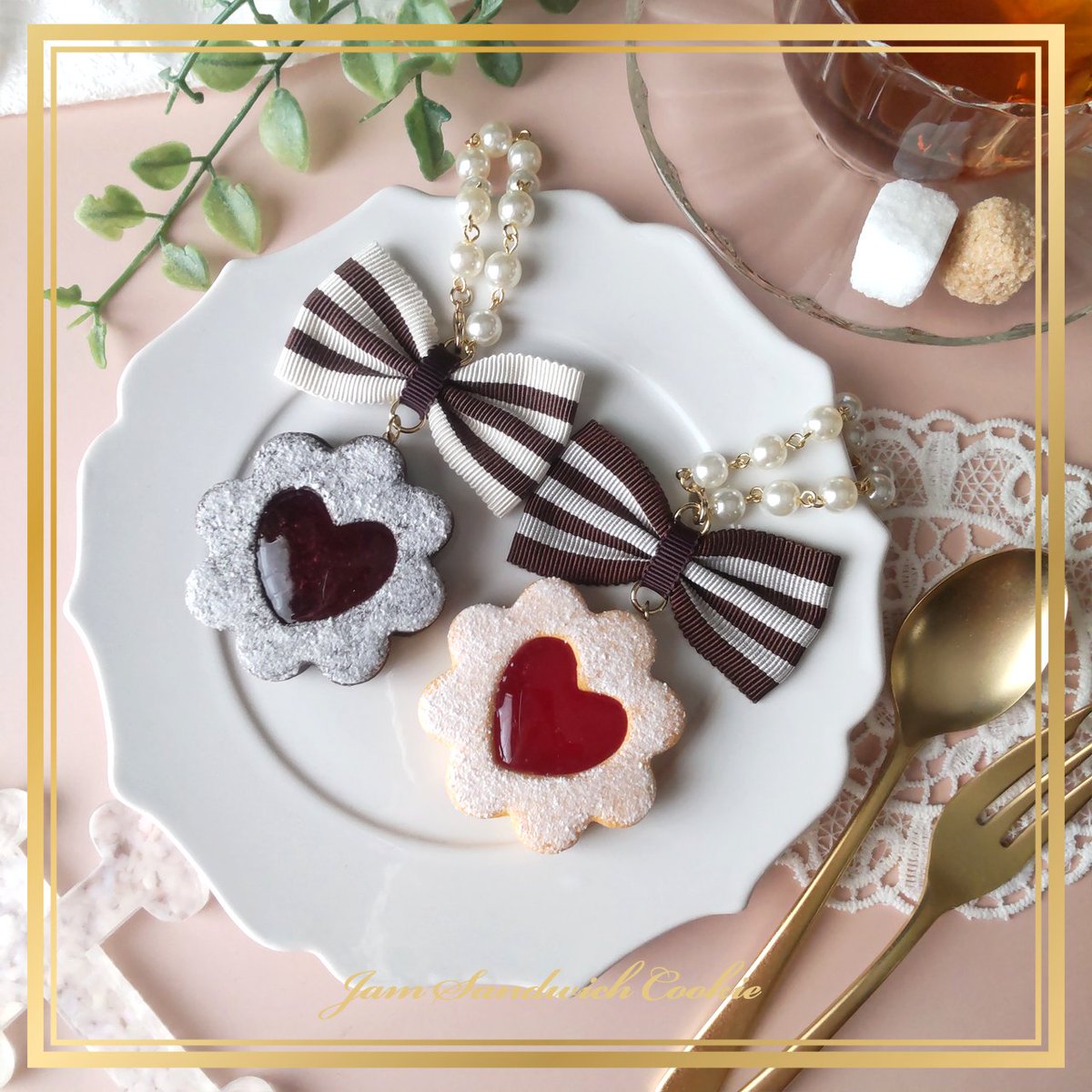 ノゾミ様handmade♡スイーツ柄♡ぷっくりツインゴム