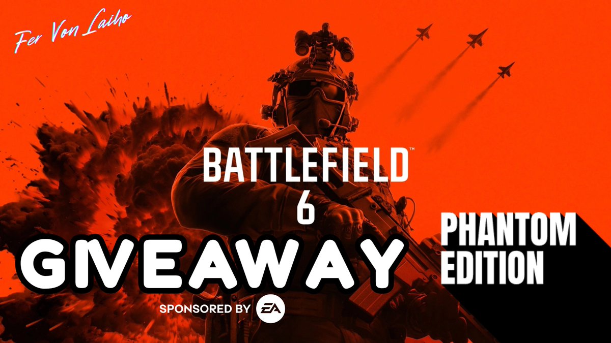 FerVonLaiho's tweet photo. ⚠️SORTEO BATTELEFIELD 6 PHANTOM EDITION
para participar:
🔺Sigueme a mi y a @EAlatam 
🔺Escribe un emoji 
🔺RT

(opcional pero más posibilidad de ganar)
🔹participa en este giveaway en Instagram @ fervonlaiho
🔹Sigueme en Twitch @ FerVonLaiho
🗓 2 Nov https://t.co/J2V32p2y1T