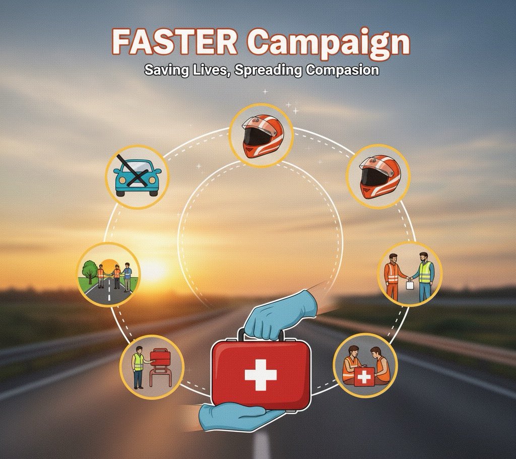 dr_nitish1's tweet photo. Too many lives are lost on roads. The FASTER Campaign, inspired by Saint Gurmeet Ram Rahim Singh, provides vital first aid training and kits. Be responsible; save a life. #SaveLivesWithFASTER https://t.co/A30g0mU1g1