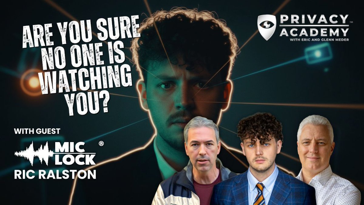 PrivacyAcad's tweet photo. 🎥 “Cover your cameras. Block your mics.”

Tomorrow @ericmeder &amp; @glennmeder host Ric Ralston from Mic Lock for a powerful class on digital self-defense.

✅ Spot hidden cameras
✅ Block your mics
✅ Reclaim your privacy

Register now 👉 https://t.co/QaVZ6JoZVG https://t.co/AmuMSVo5S6