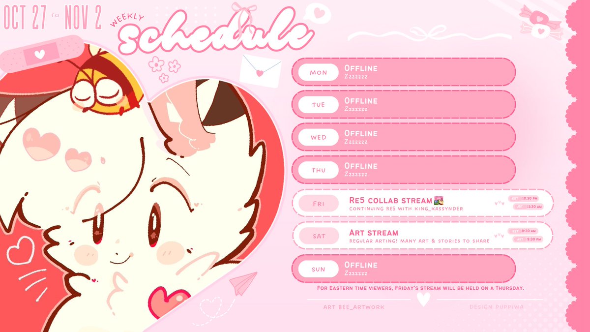 ꕤ︎︎┈┈┈┈┈┈┈┈┈┈┈┈┈┈┈ 
Stream Scheduleꉂꉂ📢

Continuing RE5 and streaming Art this week!

🍯twitch.tv/bee_artwork

2days till Halloween(ᜊ ･･ )ᜊ

#bee_artwork ｜ #StreamSchedule

┈┈┈┈┈┈┈┈┈┈┈┈┈┈┈┈┈ ꕤ︎︎