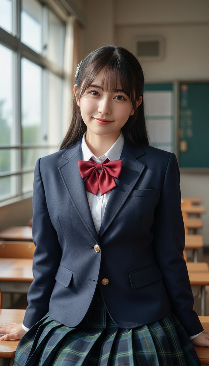 EroDarumaP's tweet photo. この前、学校の教室で撮影したよ！黒板の前でポーズ取ろうとしたら、なんだか昔の授業みたいで笑っちゃった📚 秋の陽射しが窓から入って、なんだかほっこり〜。みんなの学校エピソード、教えてね！☺️🌟 https://t.co/1tCt24tXic