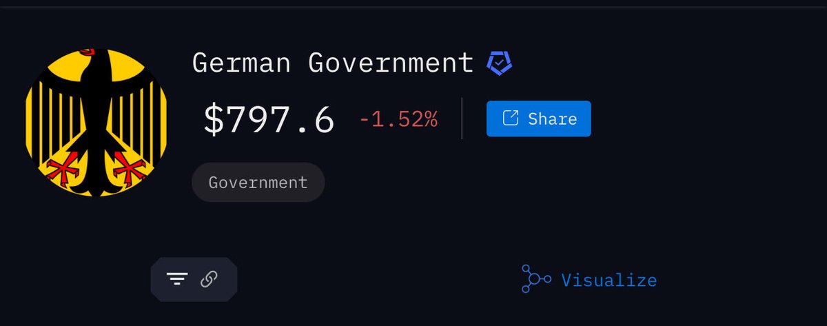 if u have more than $800 of bitcoin you are hodling more than Germany

🍻