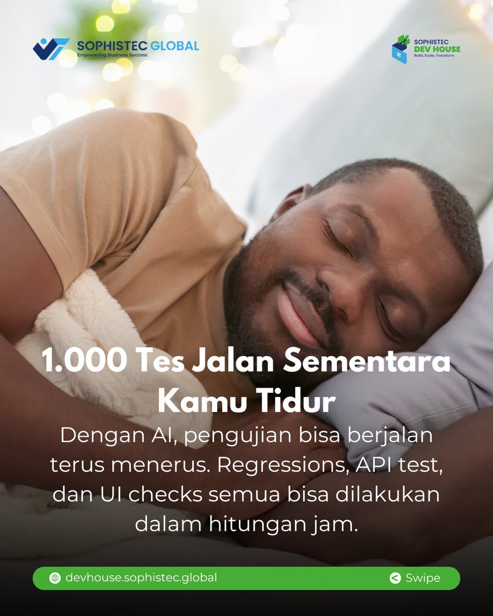 SophistecDev's tweet image. ⭐ Sophistec Dev House
🚀 Build. Scale. Transform.
📍 Based in Indonesia
🌏 Serving Clients Worldwide
🌐 devhouse.sophistec.global
📬 management@sophistec.global
📞 +886 971 688 450 (TW) +62 851 7301 9500 (ID)

#AITesting #AutomationQA #MachineLearning #DevOps #SoftwareTesting