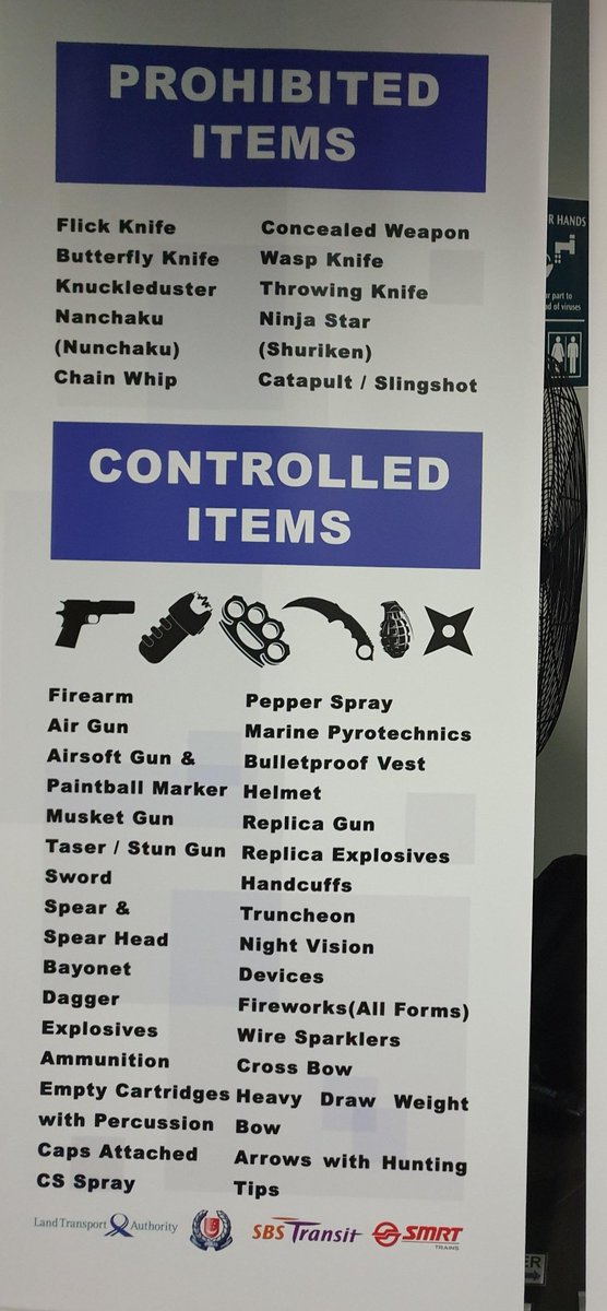 Иймэрхүү бөгж, гарны тоног Сингапурт аюултай зэвсэгт ордог. Ийм зүйл биедээ болон цүнх савандаа авч яваад, хоригдсон хүмүүс байдаг.

Дамжин нислэгээр Сингад түр буухдаа гар тээшиндээ авч явсан пластик бөгжнөөсөө болж Австрали комедин жүжигчин саатуулагдсан л гэнэ. 

Олон жилийн