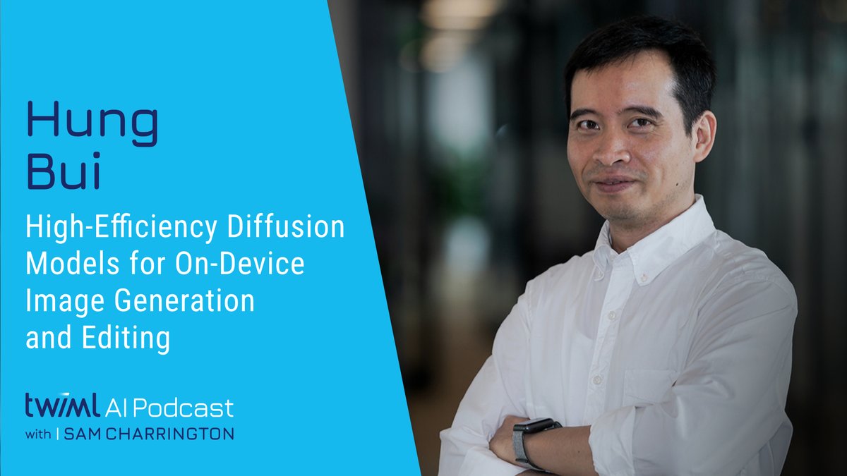 QCOMResearch's tweet photo. @Qualcomm #AI Research joins the @twimlai podcast to discuss high-efficiency diffusion models for on-device image generation and editing.
Learn how we're pushing the boundaries of generative AI to enable stunning visuals—right from your smartphone.
Listen now: https://t.co/Wf5TuBhzGN
