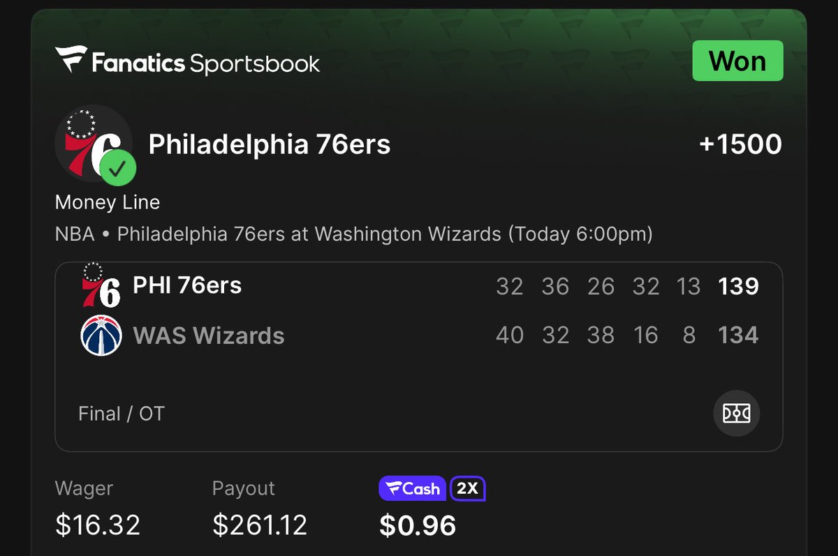 W 76ers.. what a comeback and took them at the perfect time