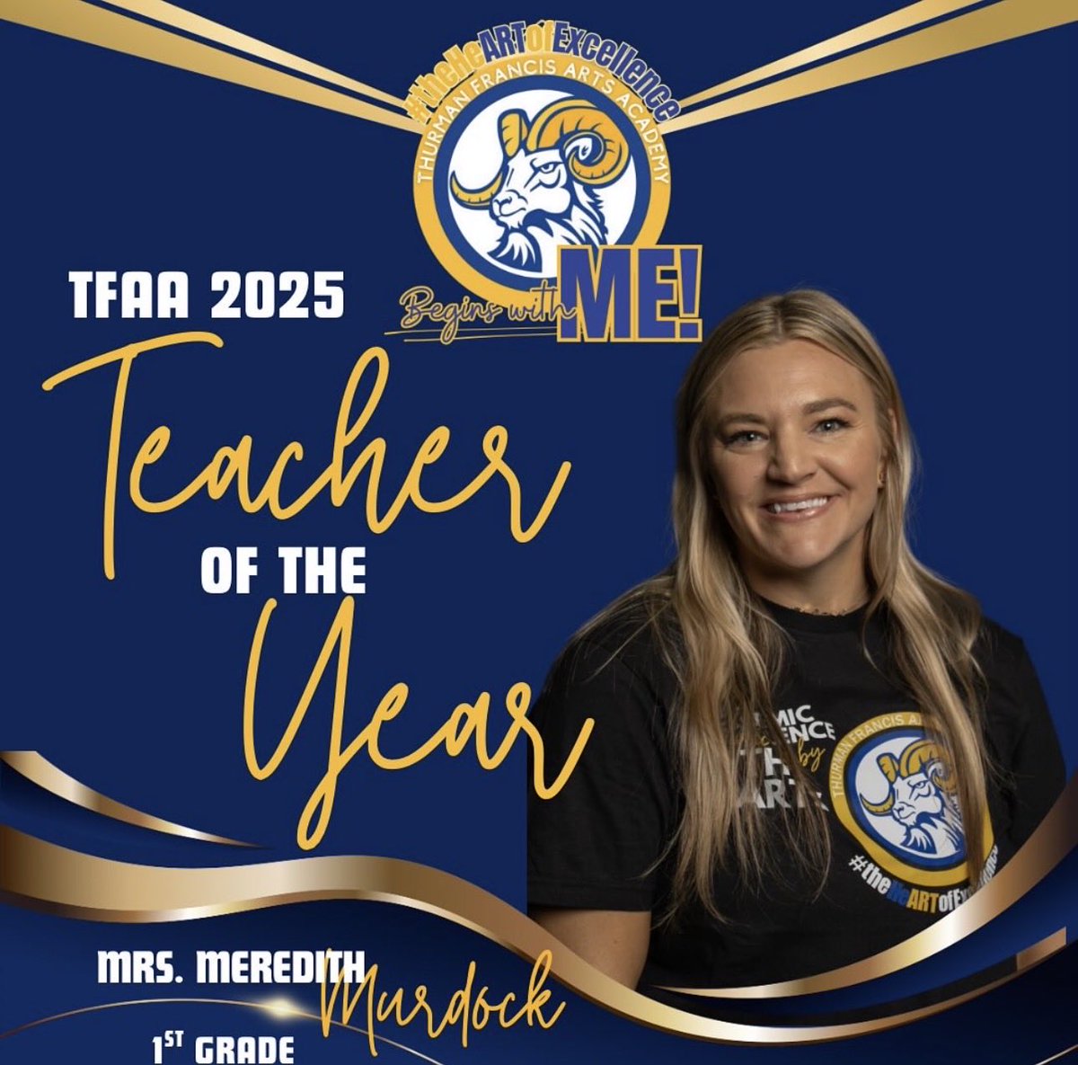 mrsjgehrke's tweet image. Congratulations to Mrs. Murdock, TFAA’s Teacher of the Year for 2025-26! Mrs. Murdock embodies the #theHeARTofExcellence in her teaching practices and student relationships! Her dedication and compassion make her an exceptional educator! @TFAA_Rams @DrMarkJGonyea