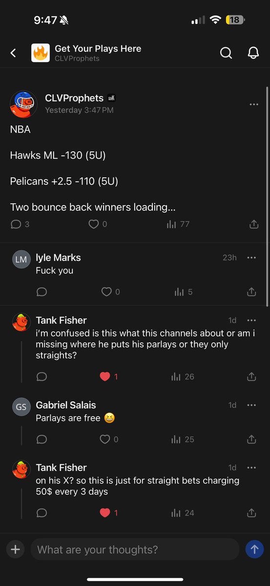 CJHODL's tweet photo. @CLVProphets Don’t pay for his subscription. These are real screenshots from his whop. https://t.co/lbnRk5w0Ot