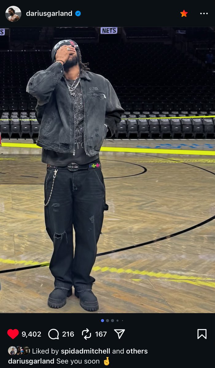 Darius Garland on Instagram:

— “See you soon 🤞”

The return is near.