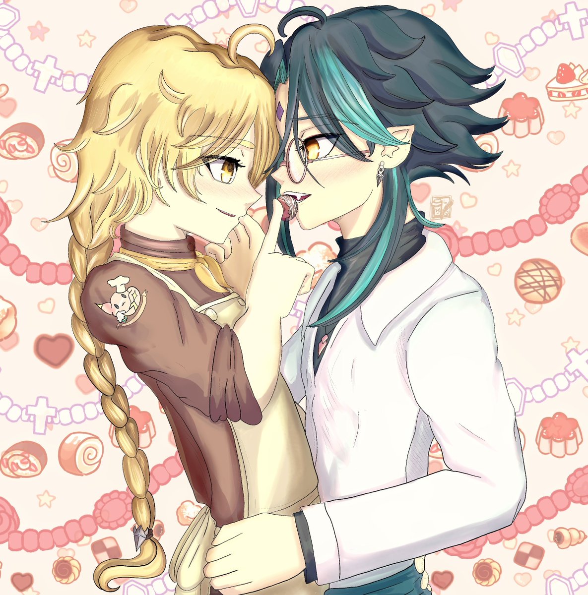 CoffeeandRandom's tweet photo. For day 4. #vampire and #sweets
"You smell sweet..."

Still wondering if Xiangling knew exactly what she was doing with Almond tofu perfume

#Maskedstarhalloween2025 #maskedstar #xiaoae #aexiao #xiaoaether #xiaoether #xiaother #Halloween2025 #HappyHalloween #vampires #Sweets https://t.co/34TWajsES4
