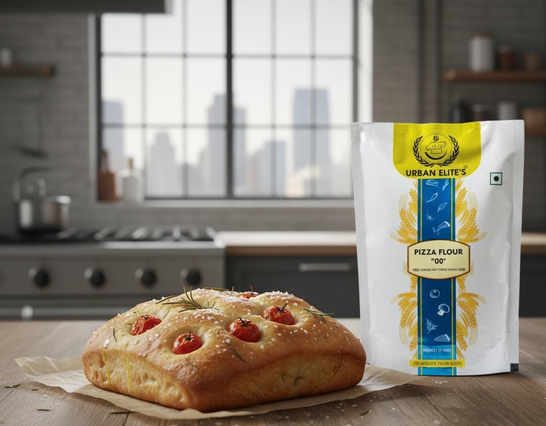 delianceindia's tweet image. 🍞 Golden. Airy. Irresistible.
That’s the magic of Focaccia made with Urban Elite’s Pizza Flour 00 — smooth dough, perfect rise, and an artisan crust every time.

#UrbanElite #Focaccia #PizzaFlour00 #BakingMagic #ArtisanBread