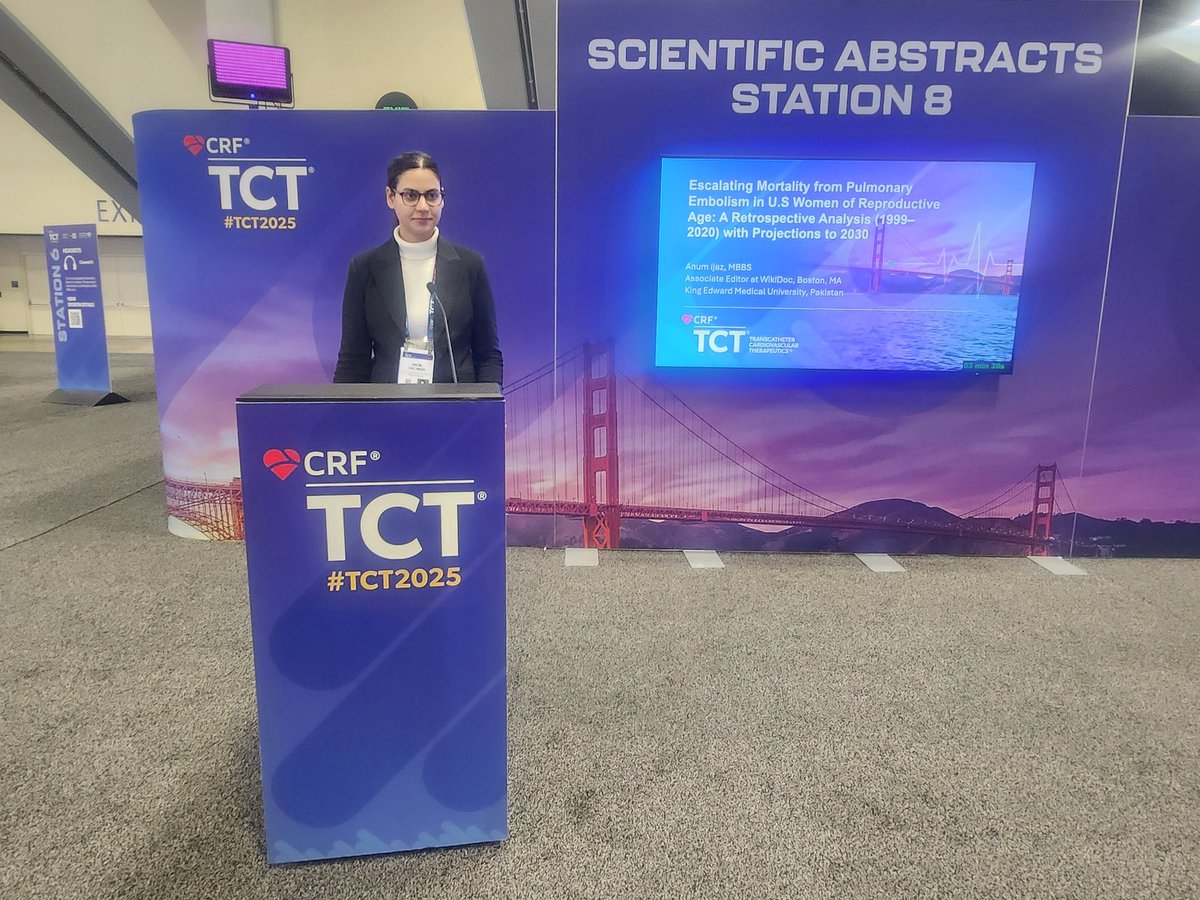 Dranumijaz's tweet photo. ๐Our national analysis (CDC 1999โ2020) reveals a reversal of prior trends with increasing pulmonary embolism deaths among U.S. women aged 25โ44 โ with projections showing further rise by 2030.
A big thanks to my Co-authors
#TCT2025 #OralPresentation https://t.co/r0alSIguDT