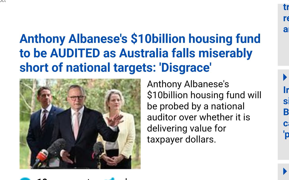 Ausbobsmit's tweet image. Audited. Albanese is set to be Audited. 

10 billion dollars and not a single dwelling. 

The money is missing. Criminal conduct? Wait and see.