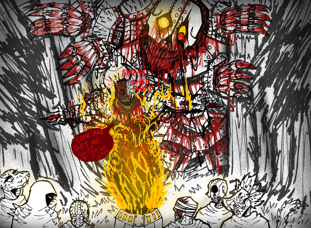 Scrap_Heap_'s tweet photo. Still trying to make it through, wasn't able to meet my goal today but something is something

Featuring one of my good friend's oc for the first one and a cameo for the second of their persona @Snakecake13  
#Halloween2025 #Goretober2025 #digitalart #Digitaltober #inRUSTweTRUST https://t.co/dGhM2qQfw6