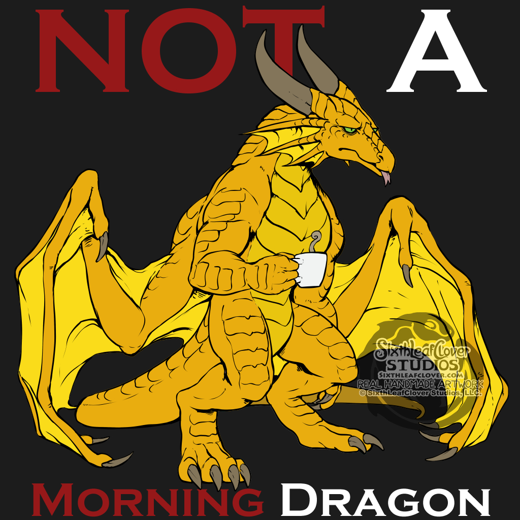 This brilliant golden dragon is... not a fan of mornings.  💤